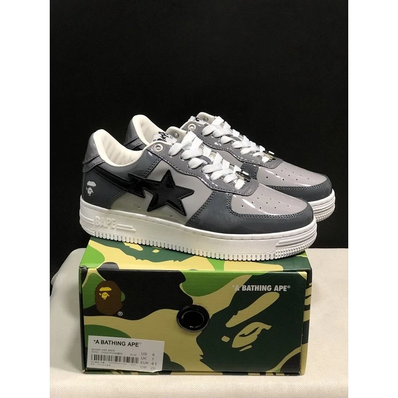 BAPE STA Low Top Sneakers low-top Grey White - Style 4