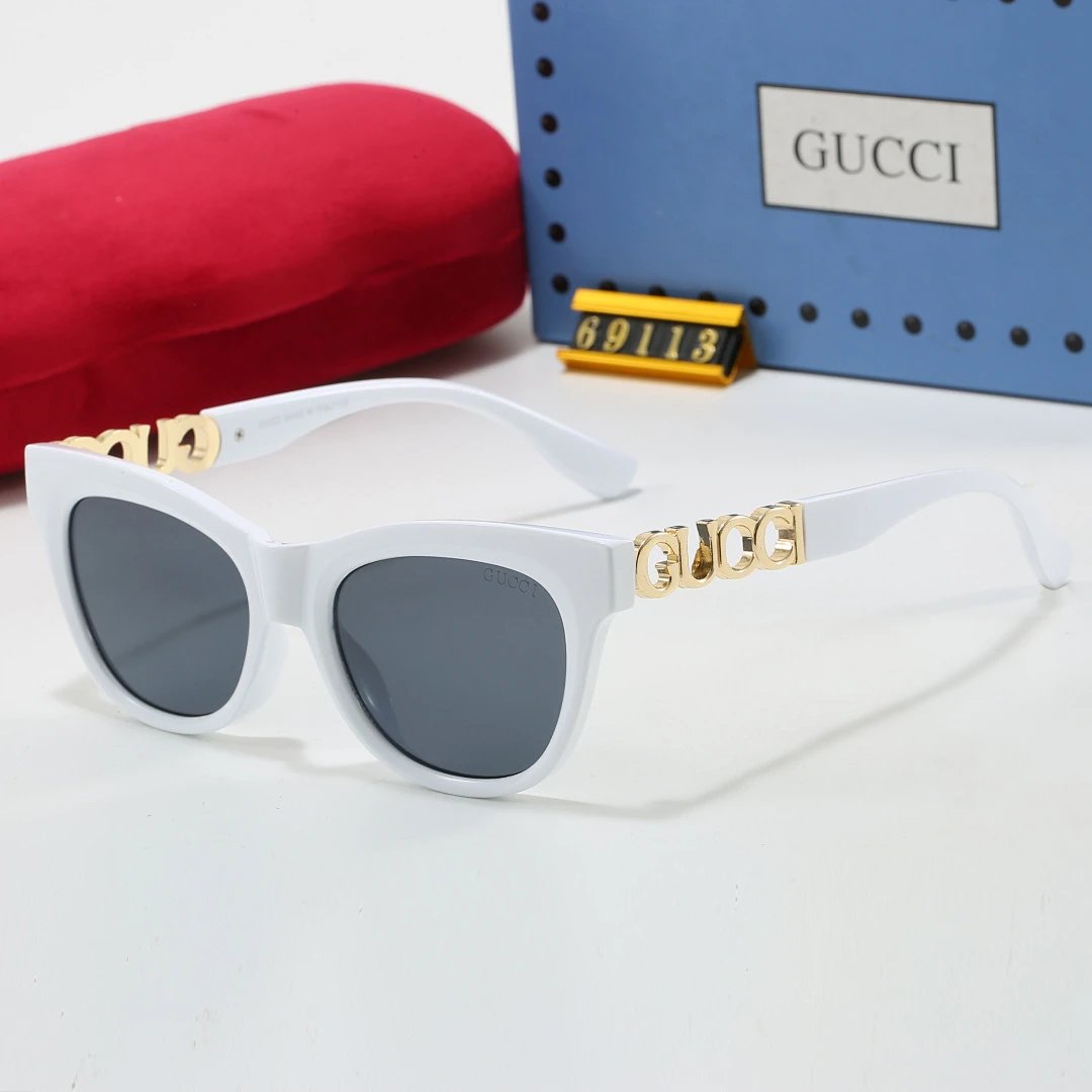 Gucci Tinted Lens Square Sunglasses, Polished Frame Style 13