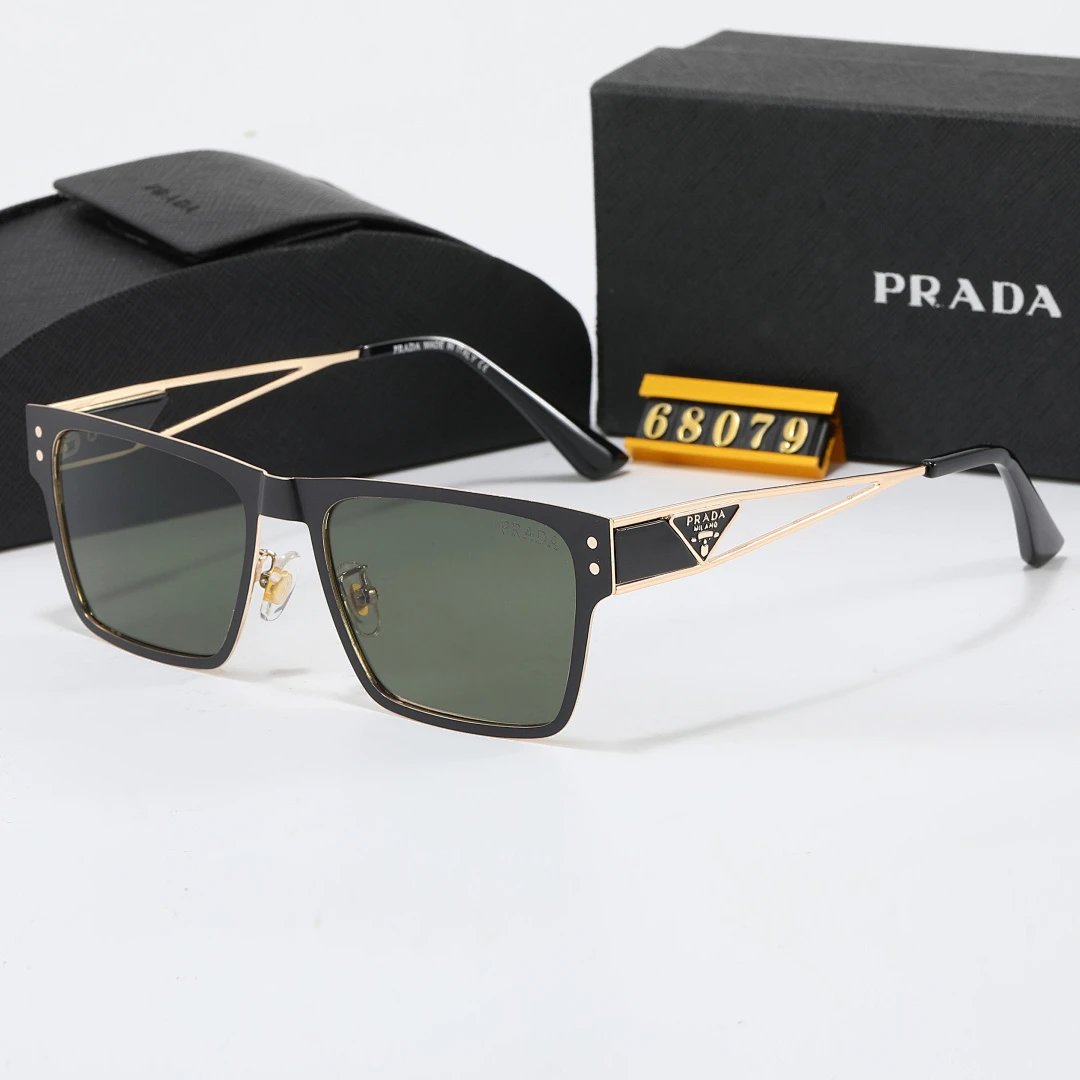 Prada Black Tinted Lens Square Sunglasses, Polished Frame Style 07