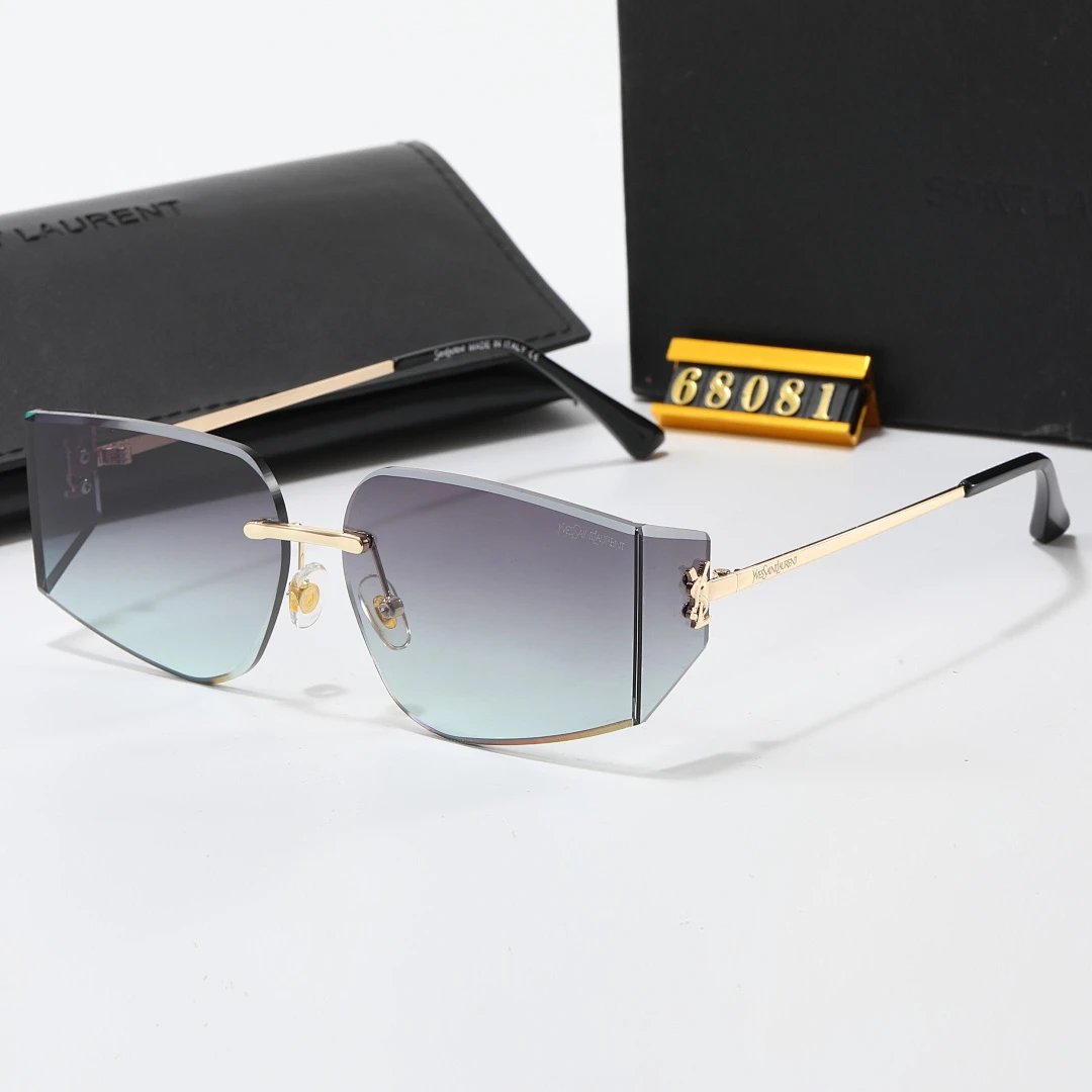 Saint Laurent Black Tinted Lens Square Sunglasses, Polished Frame Style 11