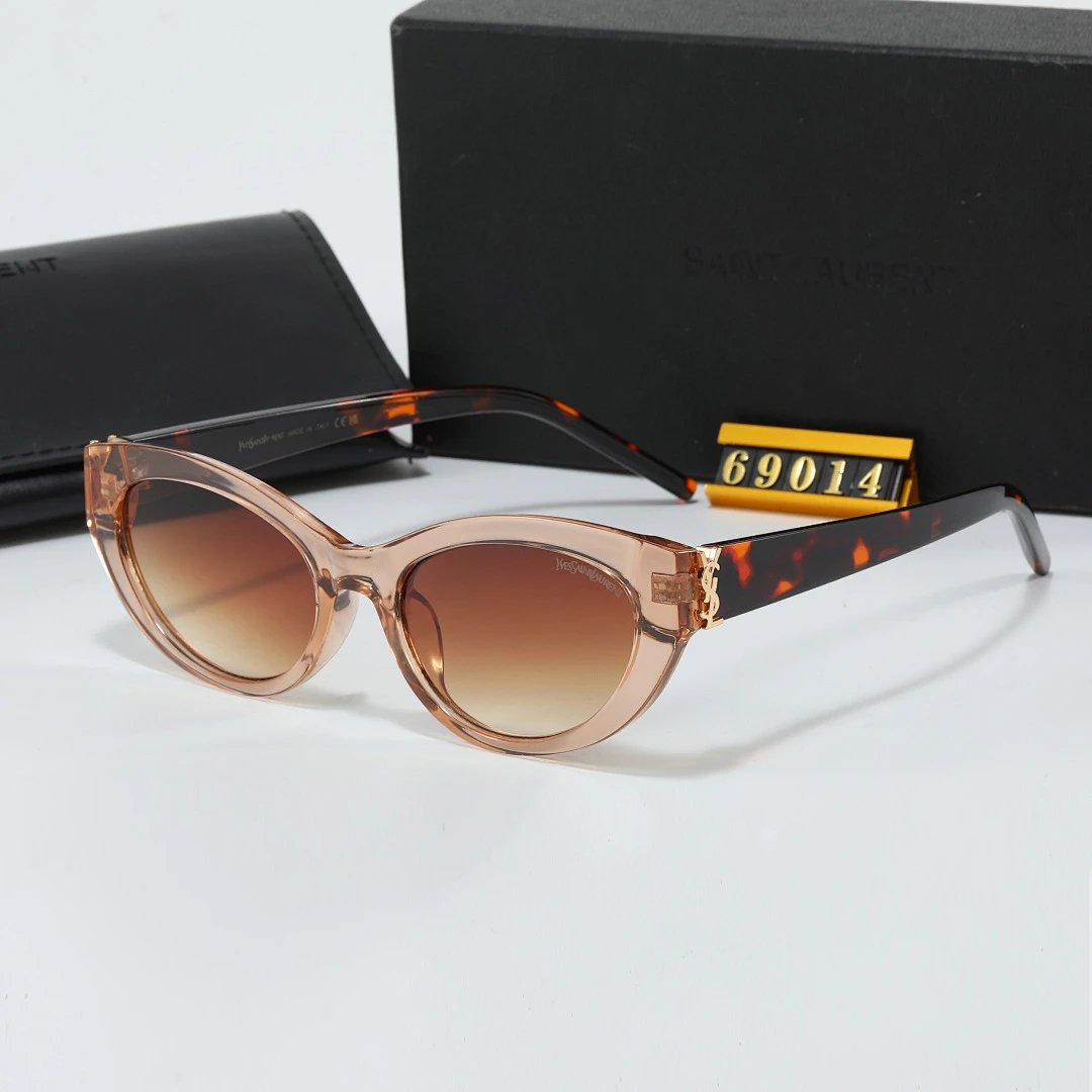 Saint Laurent Black Tinted Lens Square Sunglasses, Polished Frame Style 19