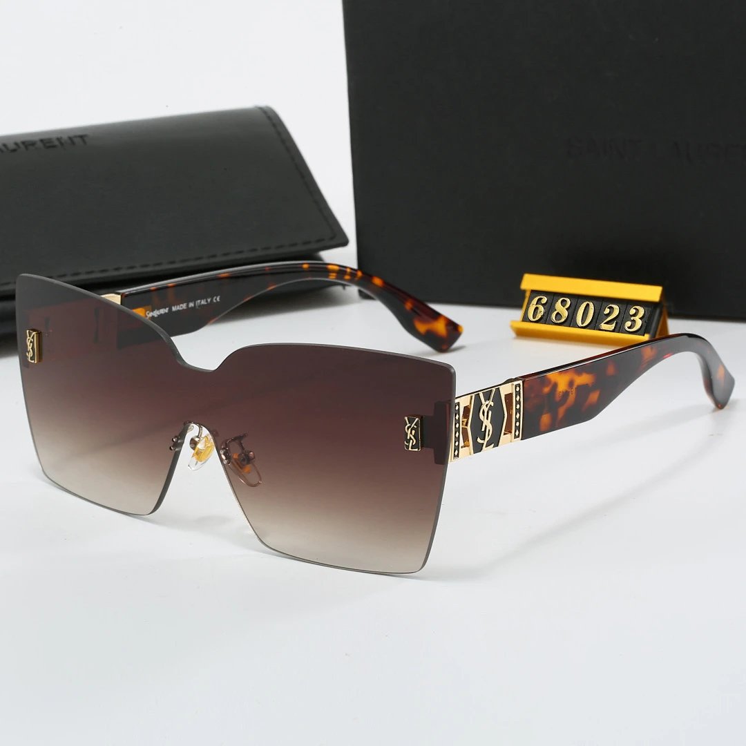 Saint Laurent Black Tinted Lens Square Sunglasses, Polished Frame Style 06