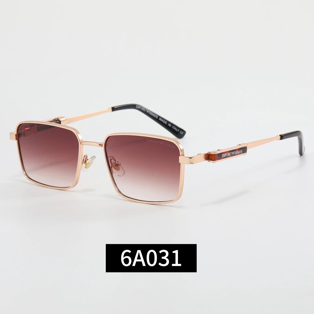 Armani Black Tinted Lens Square Sunglasses, Polished Frame Style 04