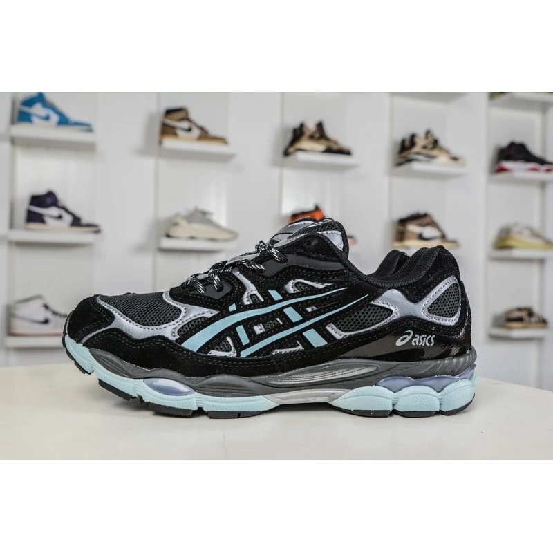 ASICS GEL-NYC Black Ice Blue Retro Sneakers - Style 3