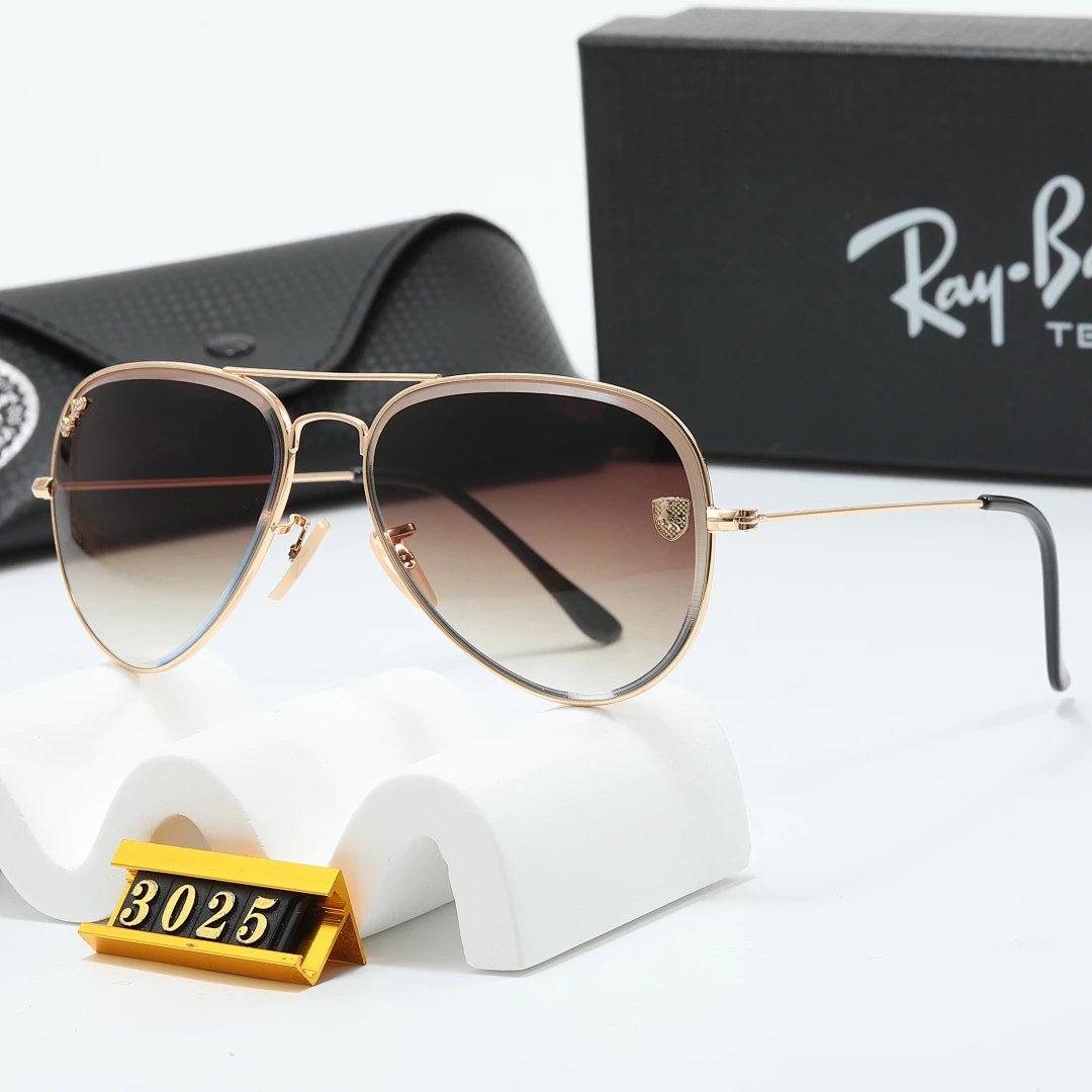 Ray-Ban Black Tinted Lens Metal Frame Sunglasses, Classic Style 02