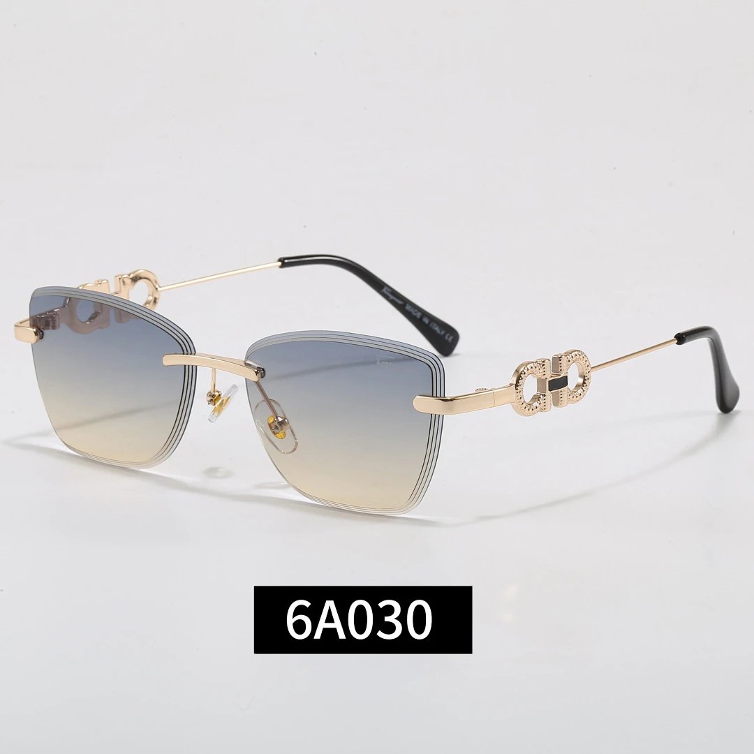 Ferragamo Gray Tinted Lens Square Sunglasses, Polished Frame Style 01