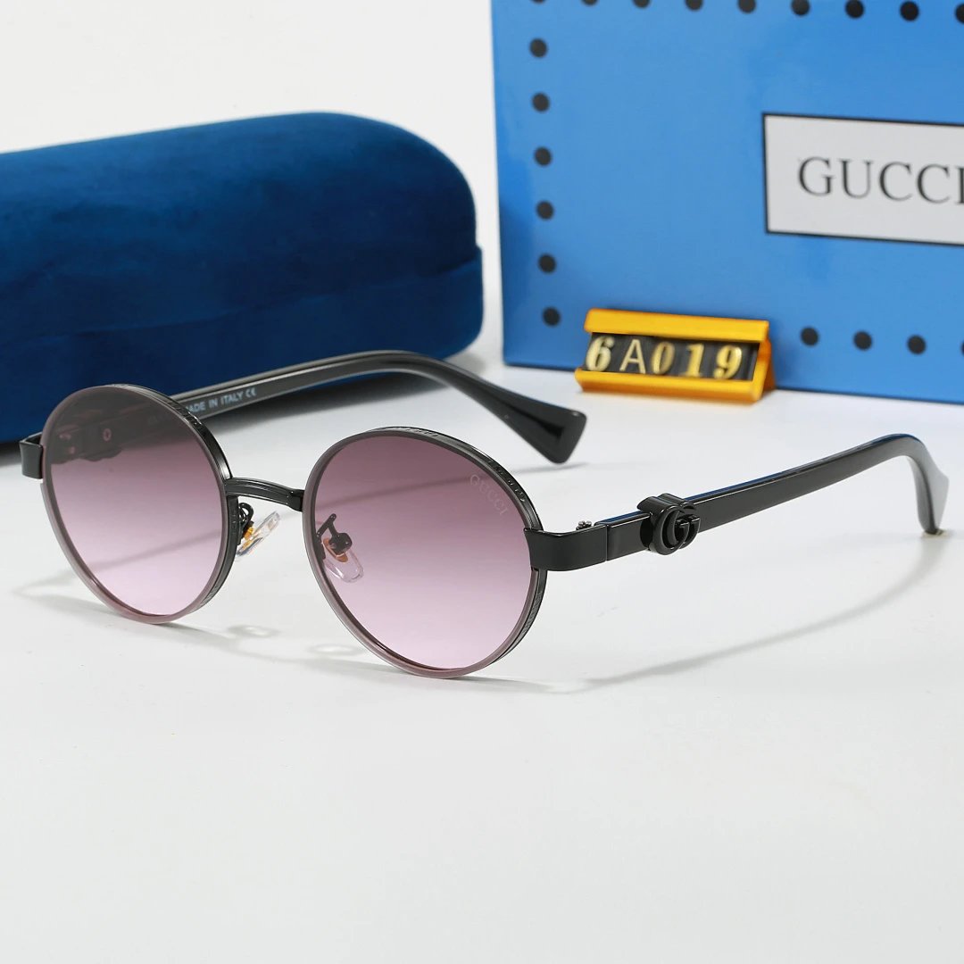 Gucci Blue Tinted Lens Square Sunglasses, Polished Frame Style 13