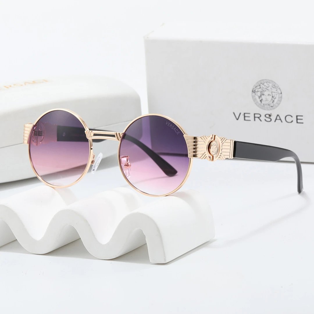 Versace Gray Tinted Lens Square Sunglasses, Polished Frame Style 19