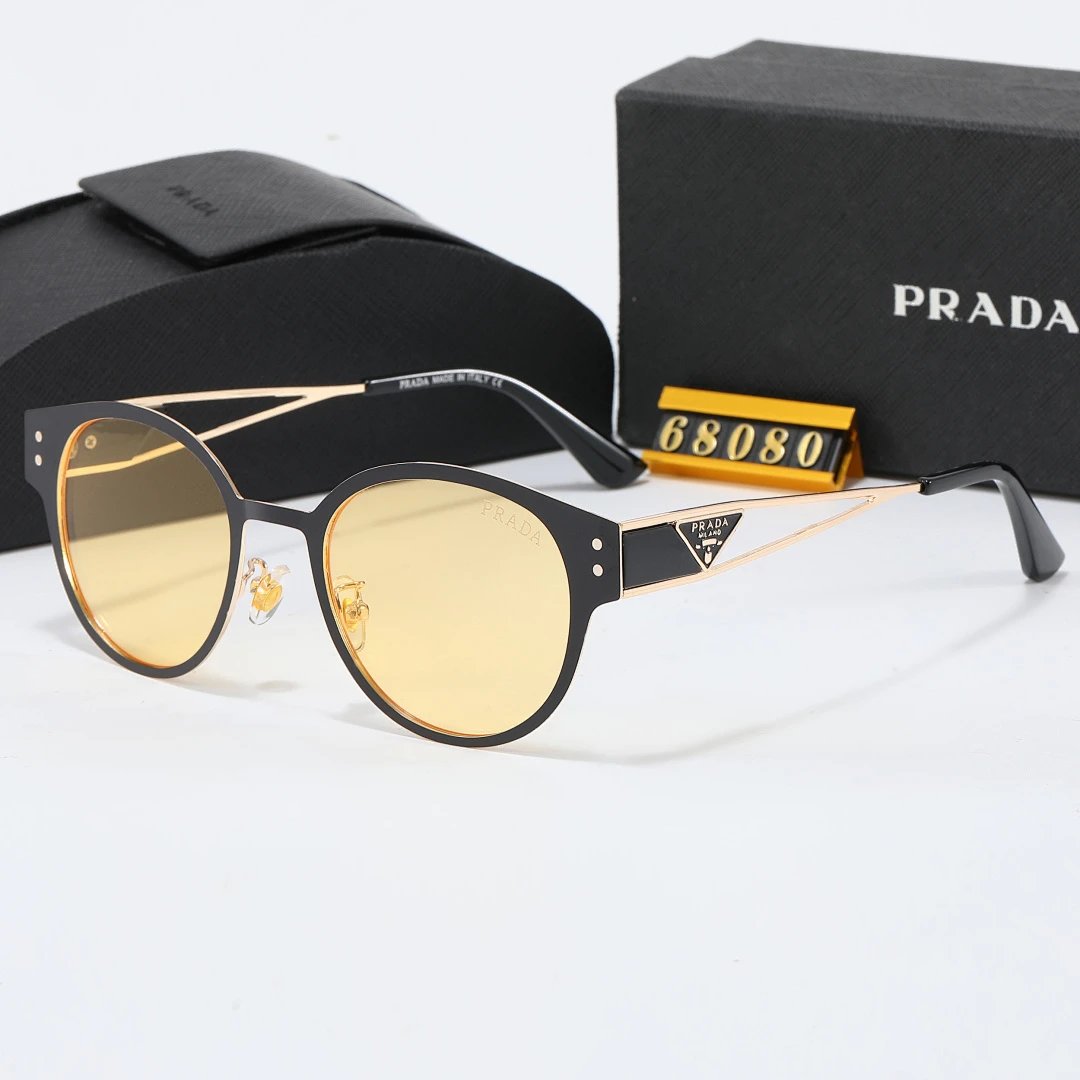 Prada Black Tinted Lens Square Sunglasses, Polished Frame Style 35