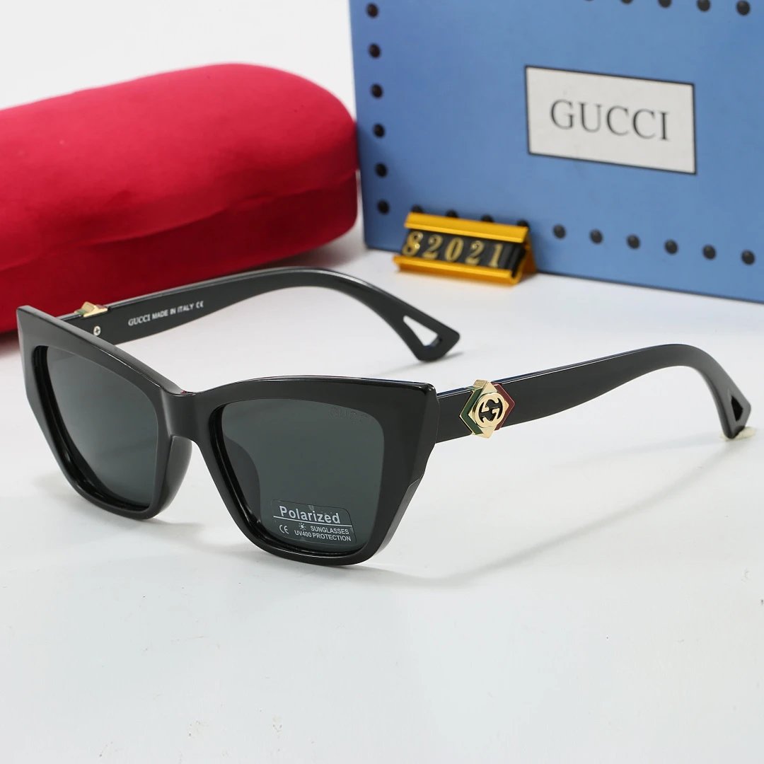 Gucci Tinted Lens Square Sunglasses, Polished Frame Style 17