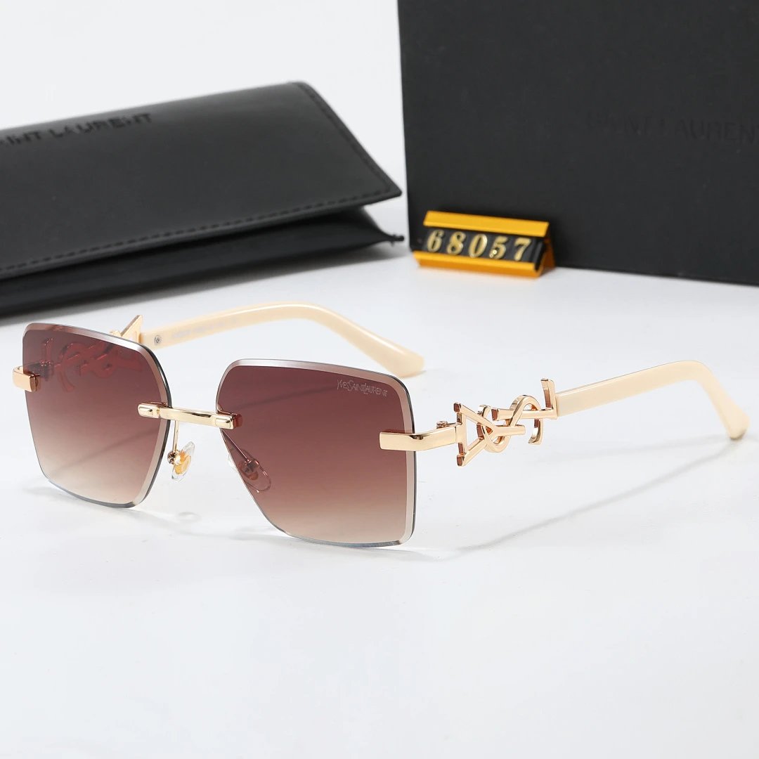 Saint Laurent Black Tinted Lens Designer Sunglasses, Polished Frame Style 02