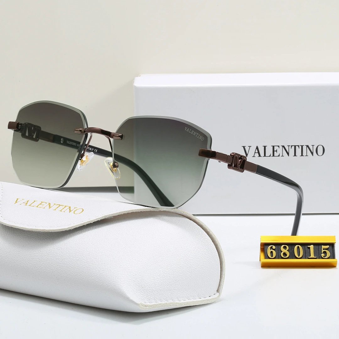 Valentino Gray Tinted Lens Square Sunglasses, Polished Frame Style 09