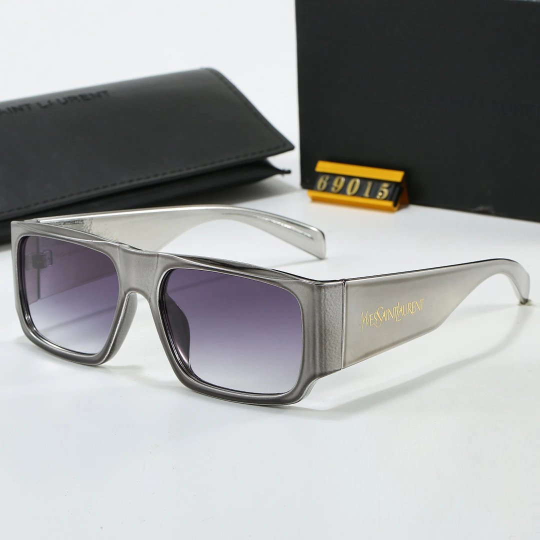 Saint Laurent Black Tinted Lens Square Sunglasses, Polished Frame Style 21