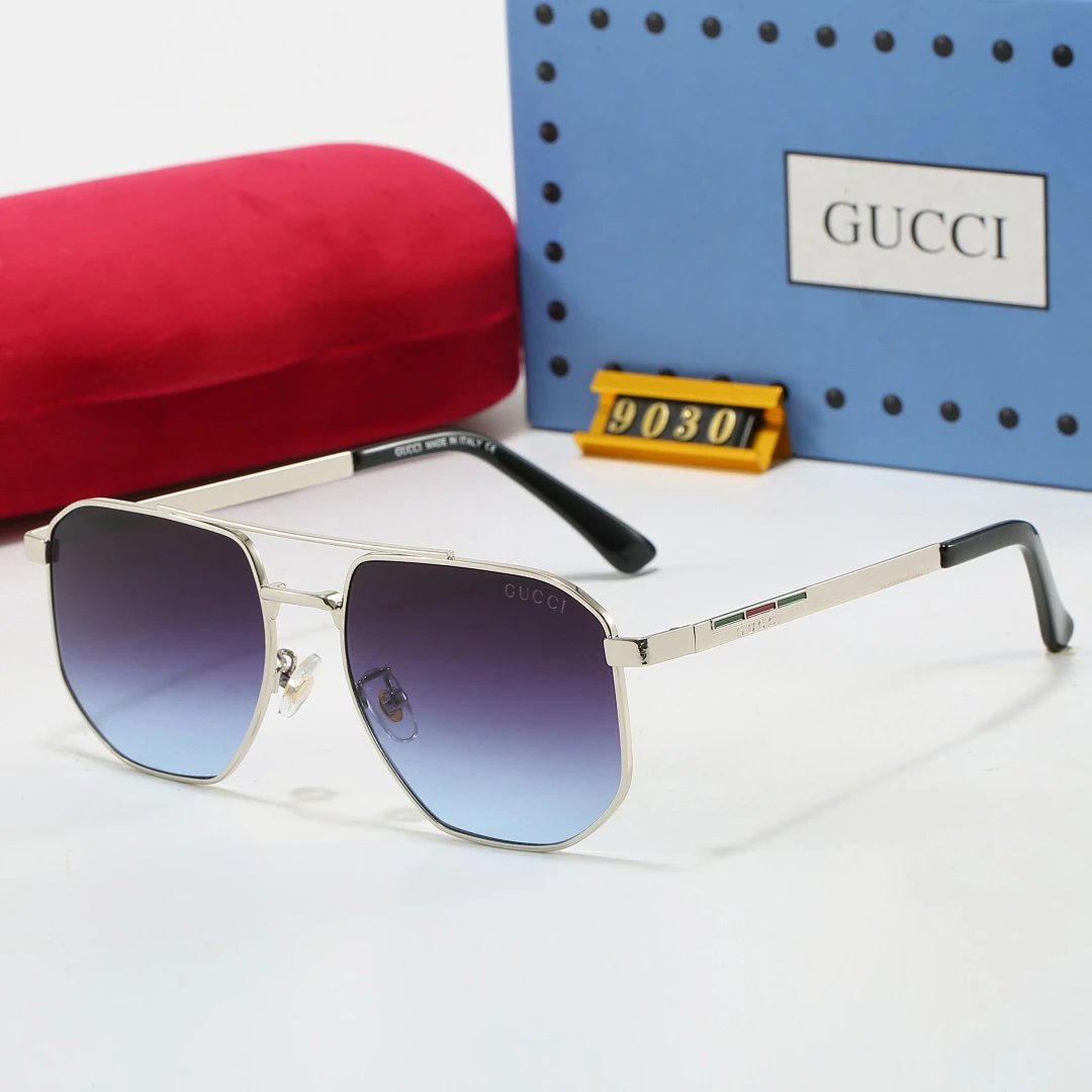 Gucci Tinted Lens Square Sunglasses, Polished Frame Style 21