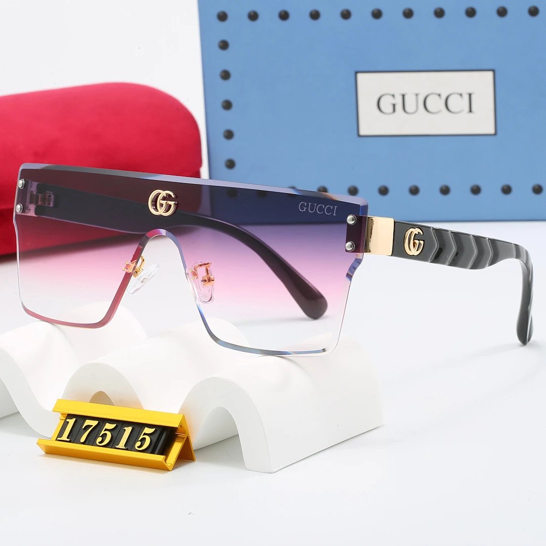 Gucci Tinted Lens Square Sunglasses, Polished Frame Style 18