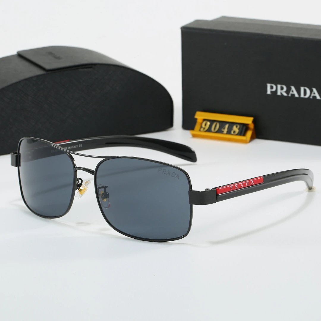 Prada Black Tinted Lens Square Sunglasses, Polished Frame Style 05