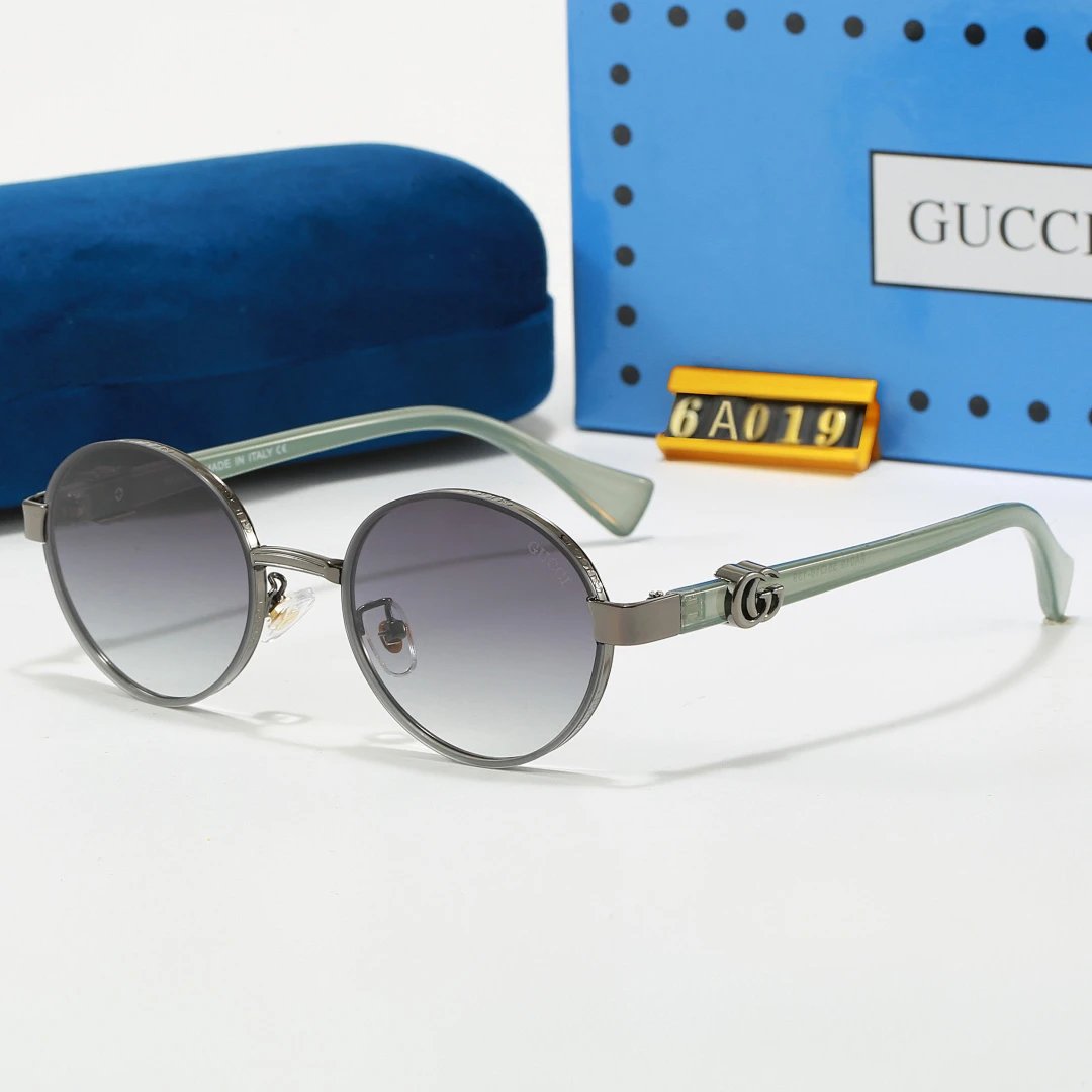 Gucci Blue Tinted Lens Square Sunglasses, Polished Frame Style 11