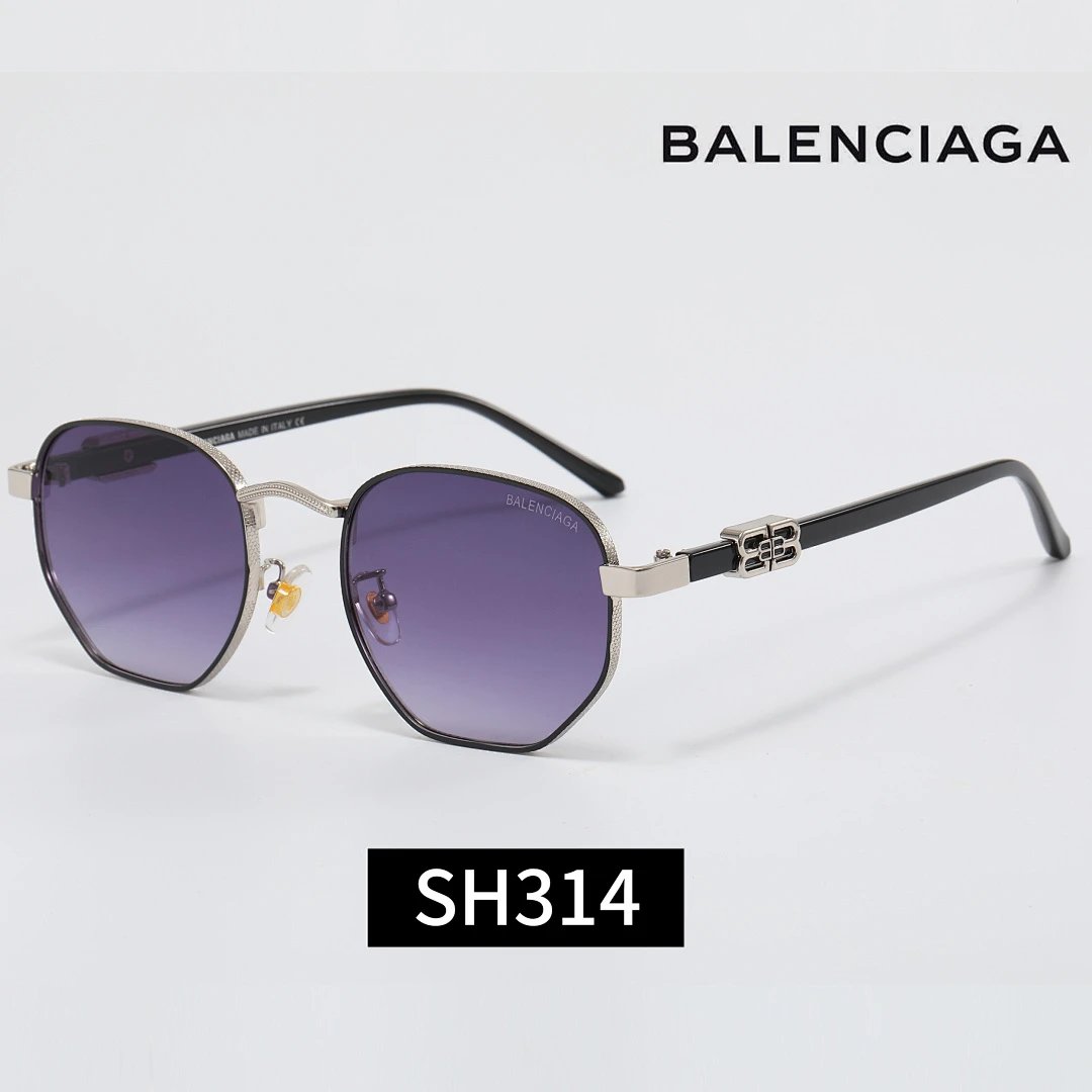 Balenciaga Gray Tinted Lens Square Sunglasses, Polished Frame Style 26