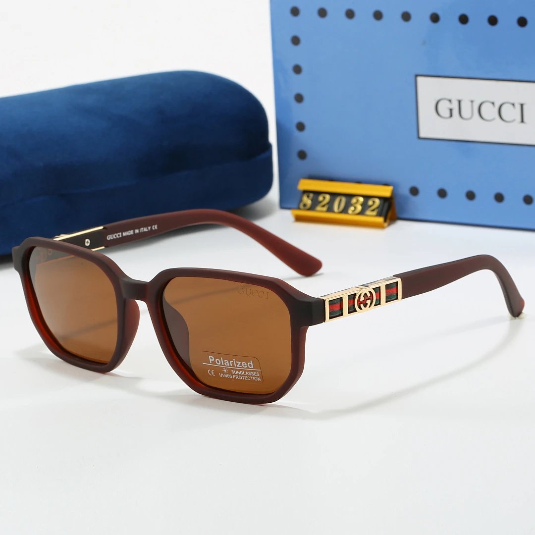 Gucci Black Tinted Lens Square Sunglasses, Polished Frame Style 21