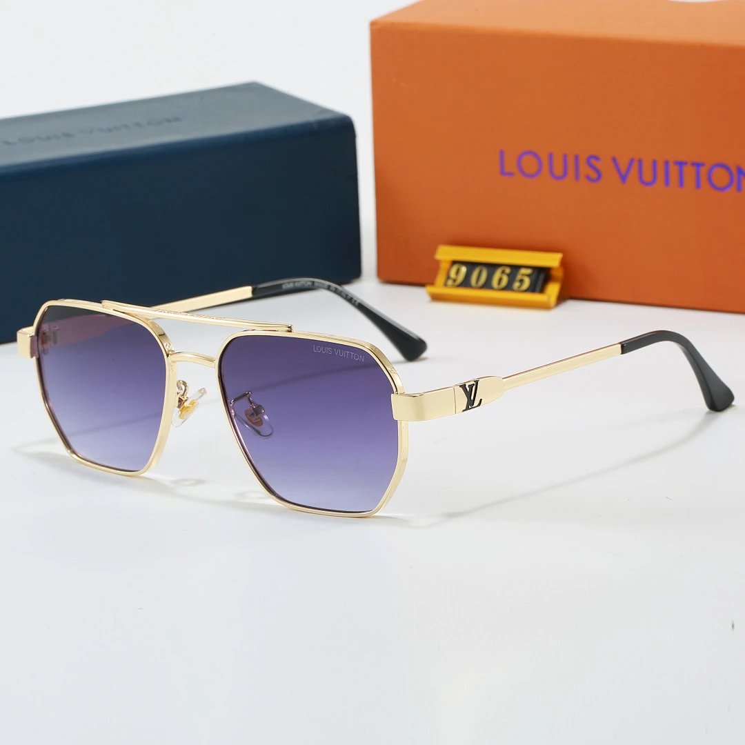 Louis Vuitton Brown Tinted Lens Square Sunglasses, Polished Frame Style 20
