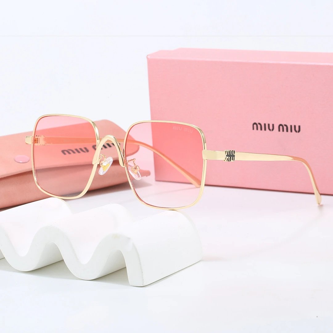 Miu Miu Brown Tinted Lens Square Sunglasses, Polished Frame Style 17