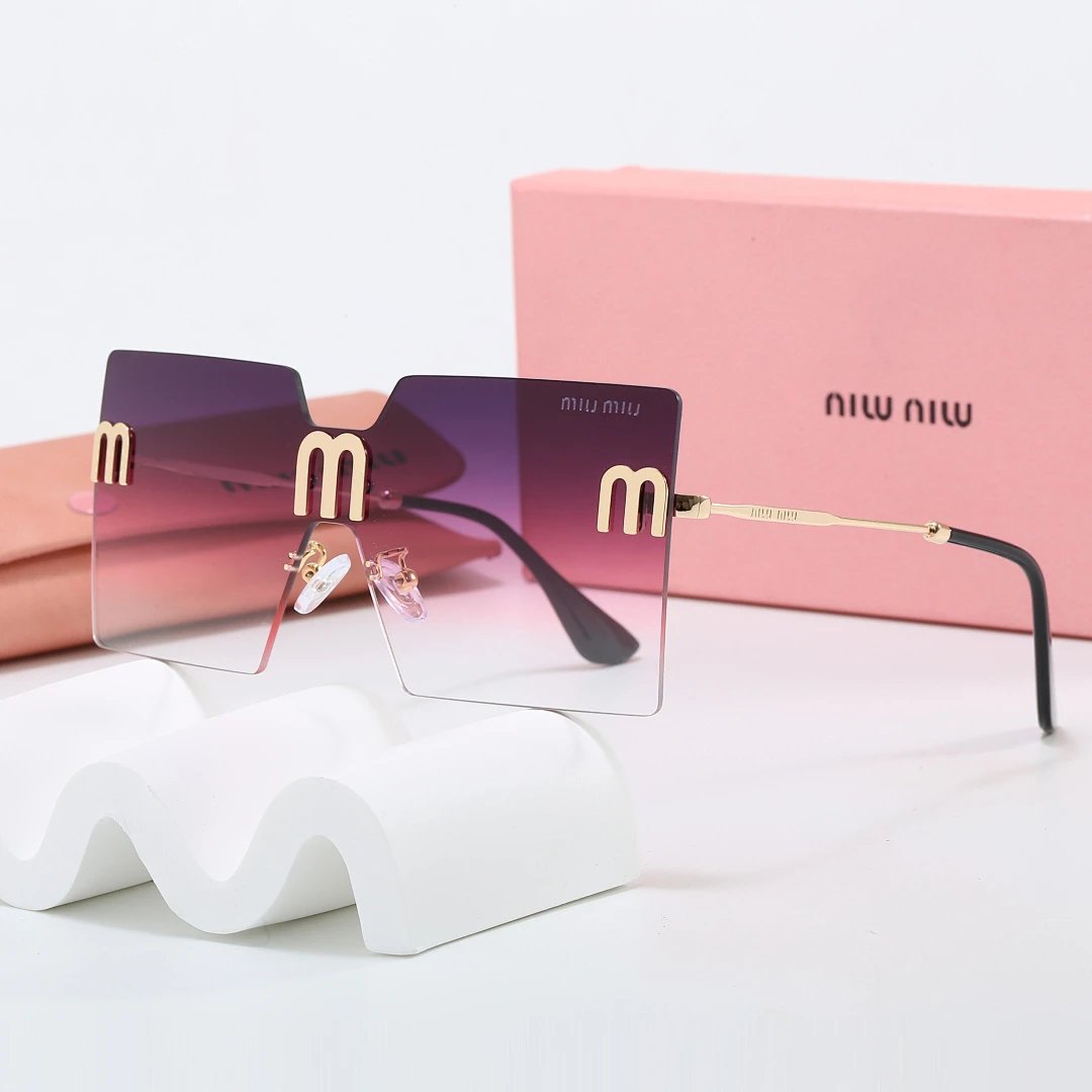 Miu Miu Brown Tinted Lens Square Sunglasses, Polished Frame Style 14