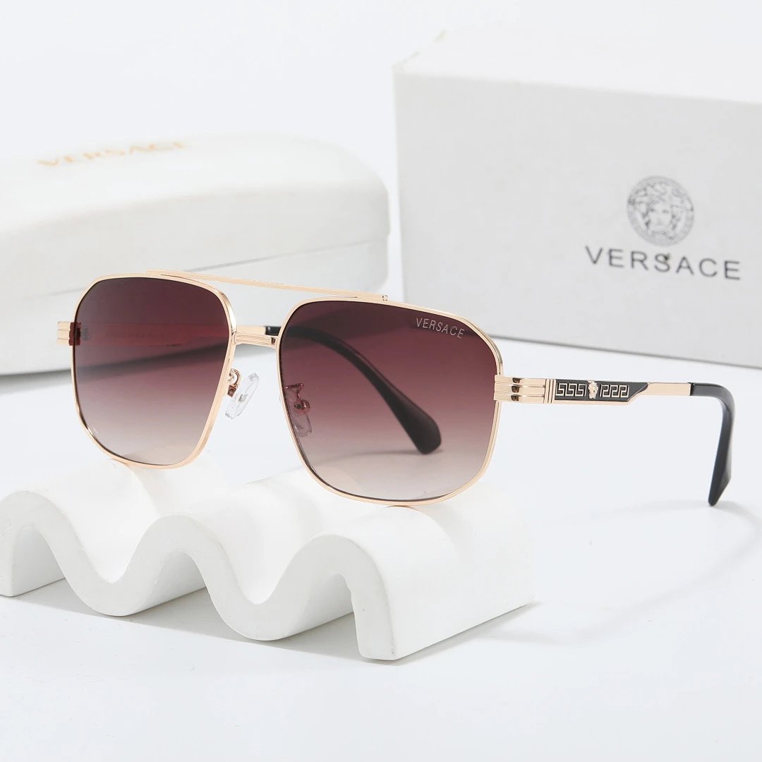 Versace Tinted Lens Square Sunglasses, Polished Frame Style 33