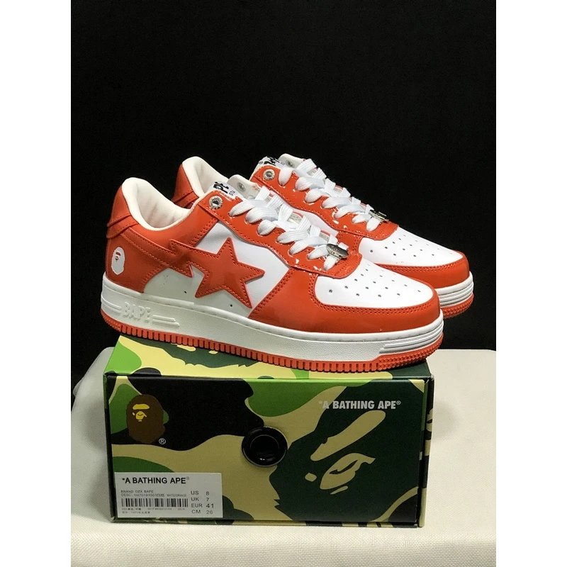 BAPE STA Low Top Sneakers low-top Orange Red - Style 14