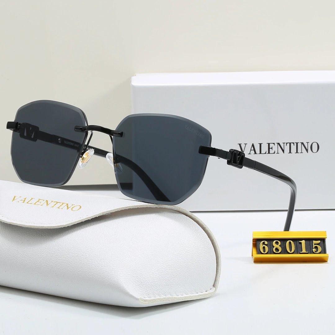 Valentino Black Tinted Lens Square Sunglasses, Polished Frame Style 15