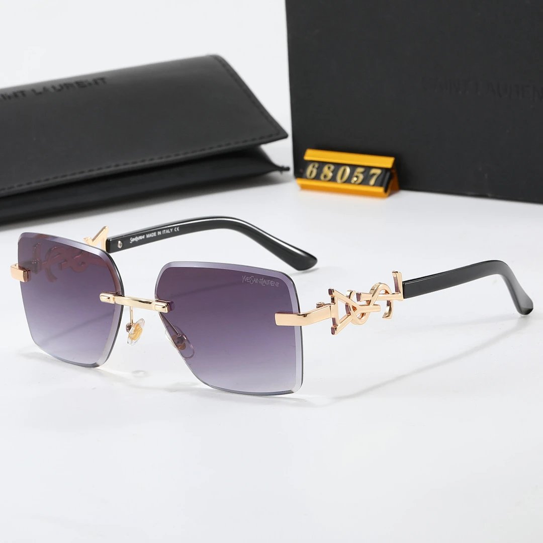 Saint Laurent Black Tinted Lens Square Sunglasses, Polished Frame Style 06