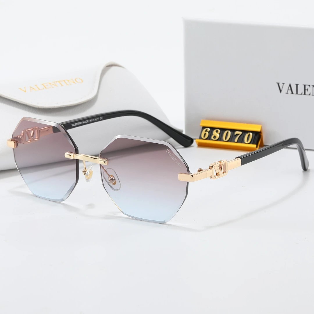 Valentino Tinted Lens Square Sunglasses, Polished Frame Style 07