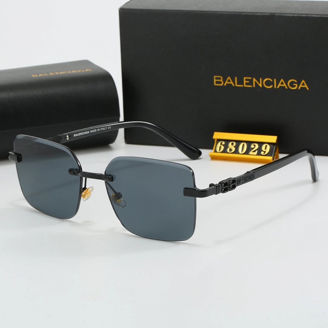 Balenciaga Black Tinted Lens Square Sunglasses, Polished Frame Style 11
