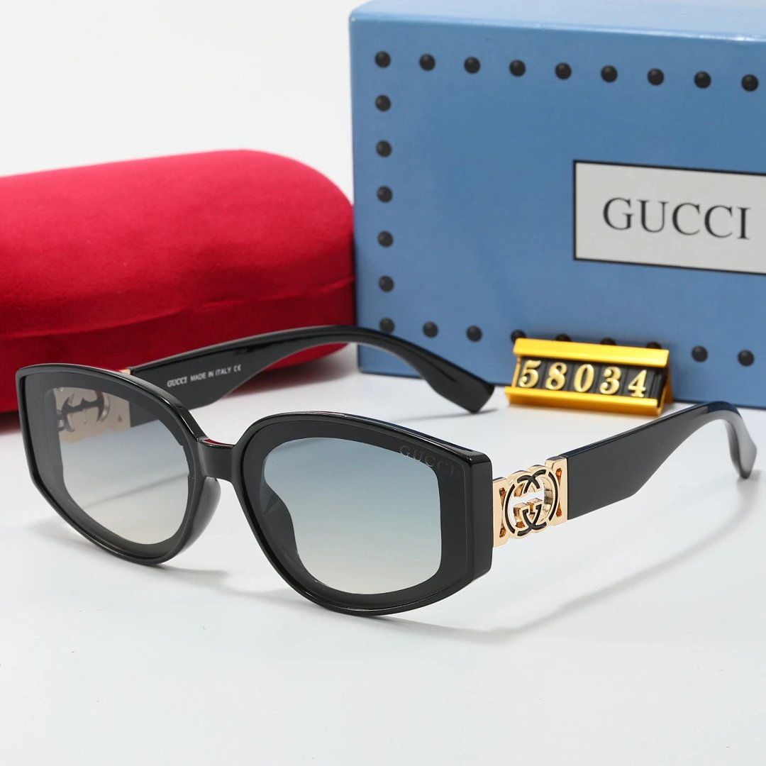 Gucci Tinted Lens Square Sunglasses, Polished Frame Style 33