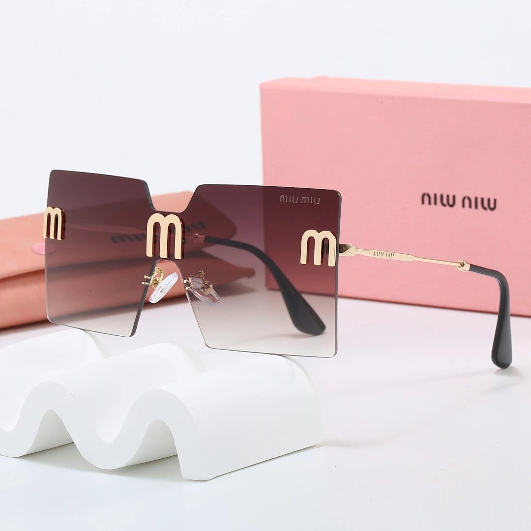 Miu Miu Tinted Lens Square Sunglasses, Polished Frame Style 15
