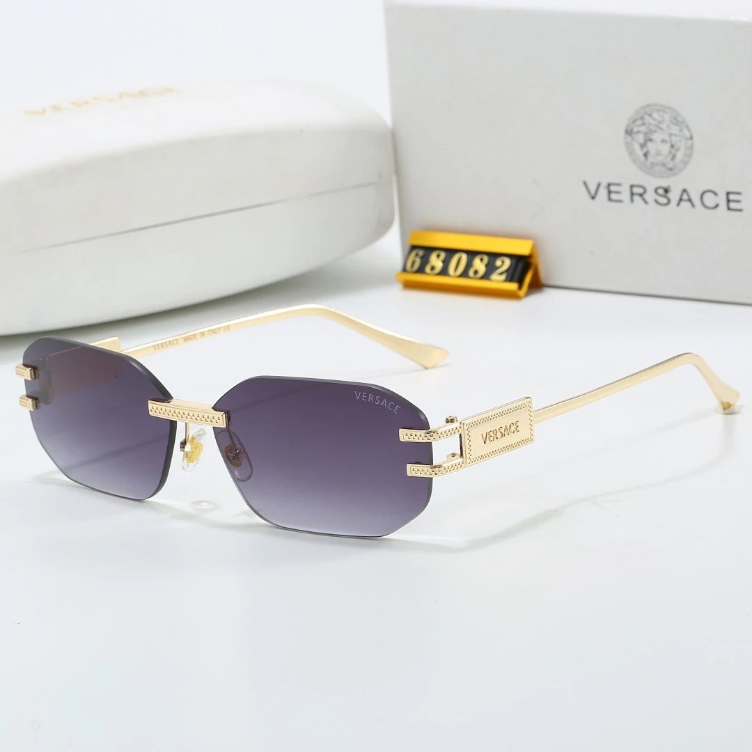Versace Gray Tinted Lens Square Sunglasses, Polished Frame Style 14