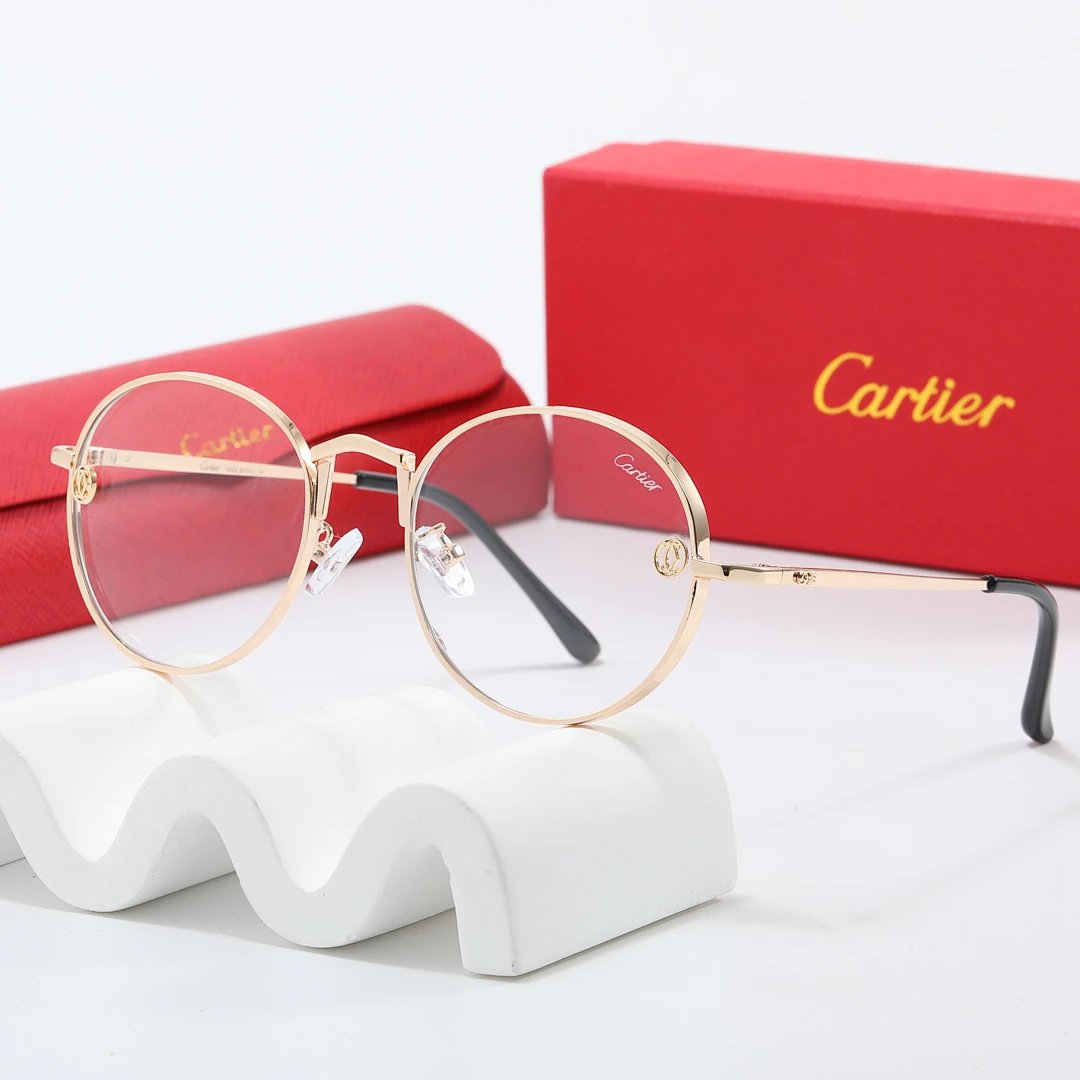 Cartier Tinted Lens Geometric Sunglasses, Polished Frame Style 04