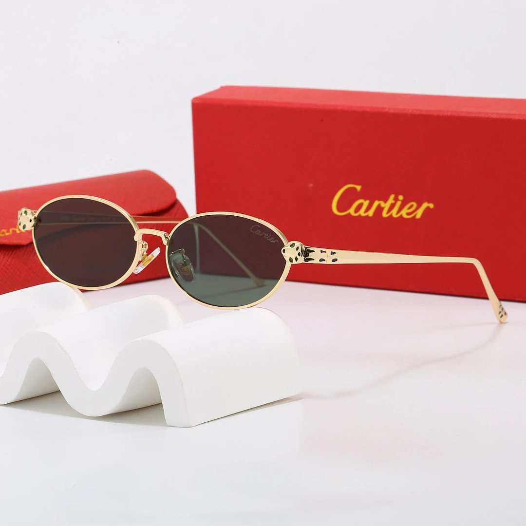 Cartier Red Tinted Lens Geometric Sunglasses, Polished Frame Style 01