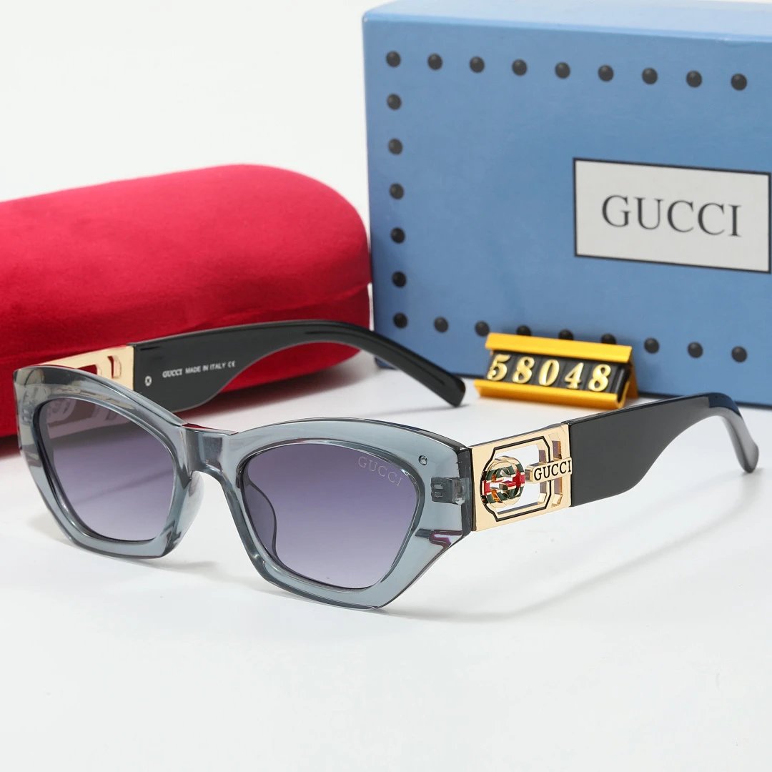 Gucci Tinted Lens Square Sunglasses, Polished Frame Style 09
