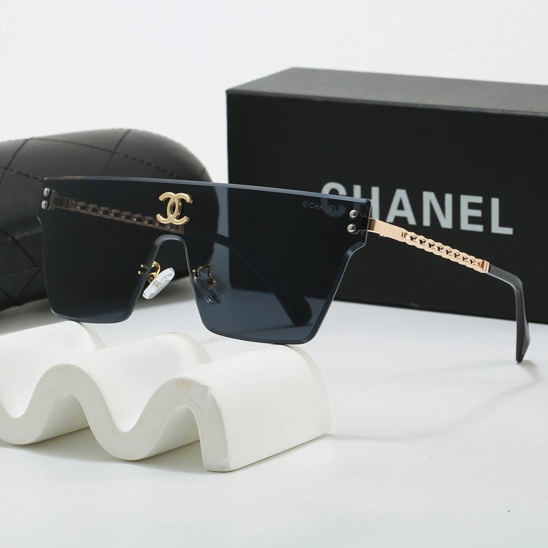 Chanel Black Tinted Lens Square Sunglasses, Polished Frame Style 01