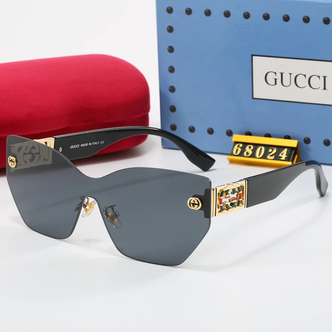 Gucci Tinted Lens Square Sunglasses, Polished Frame Style 14
