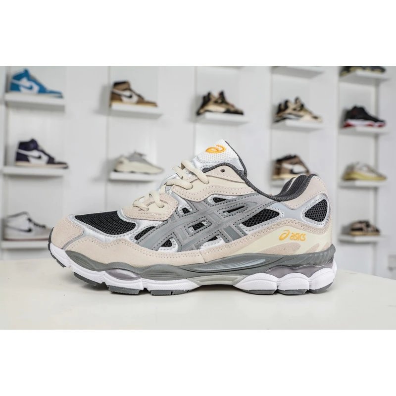 ASICS GEL-NYC Grey Black Orange Accent Sneakers - Style 14
