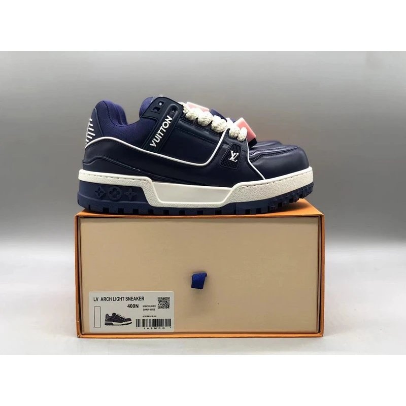 Stake Low Top Sneakers   lace-up Blue Brown - Style 5