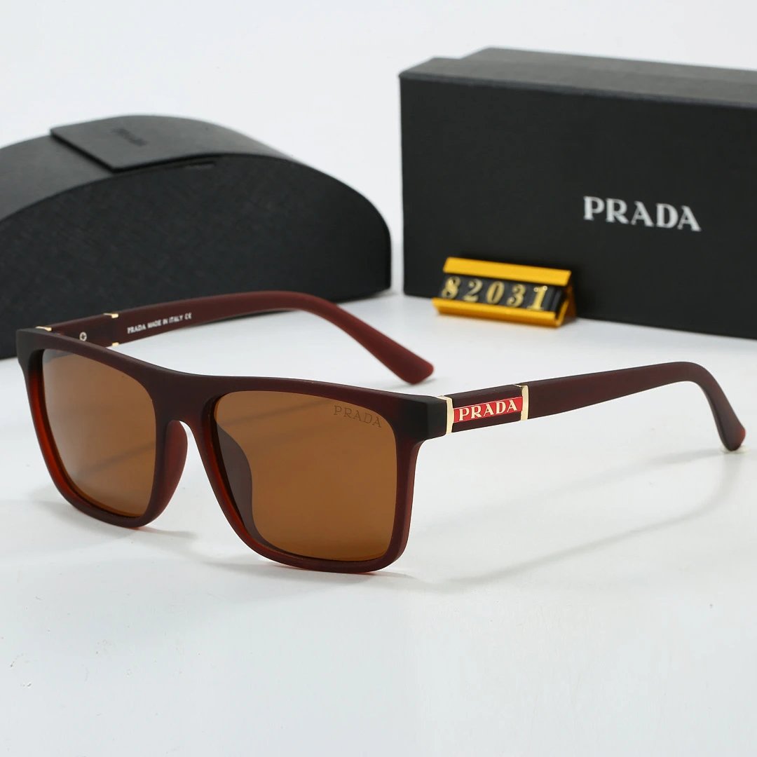 Prada Black Tinted Lens Square Sunglasses, Polished Frame Style 09
