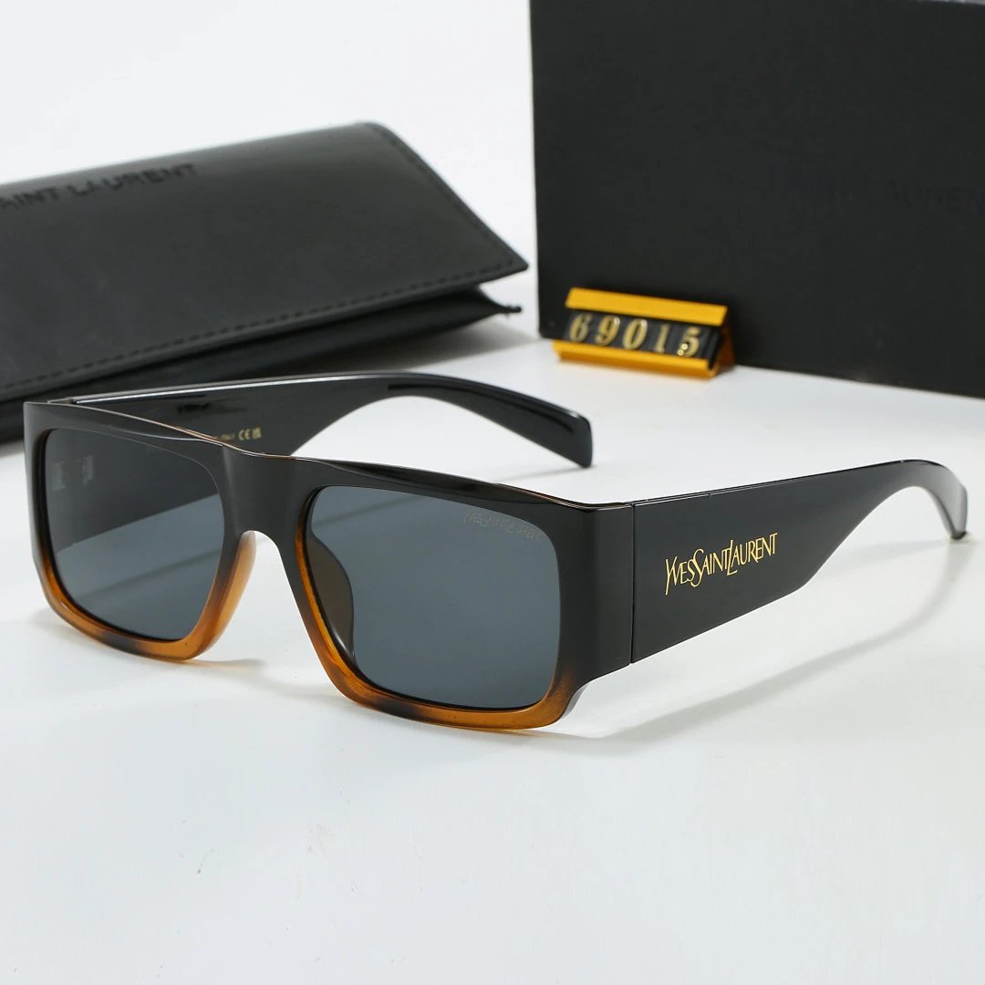 Saint Laurent Black Tinted Lens Square Sunglasses, Polished Frame Style 26