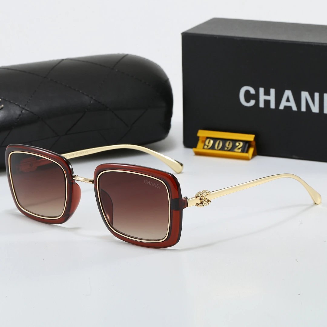 Chanel Black Tinted Lens Square Sunglasses, Polished Frame Style 18