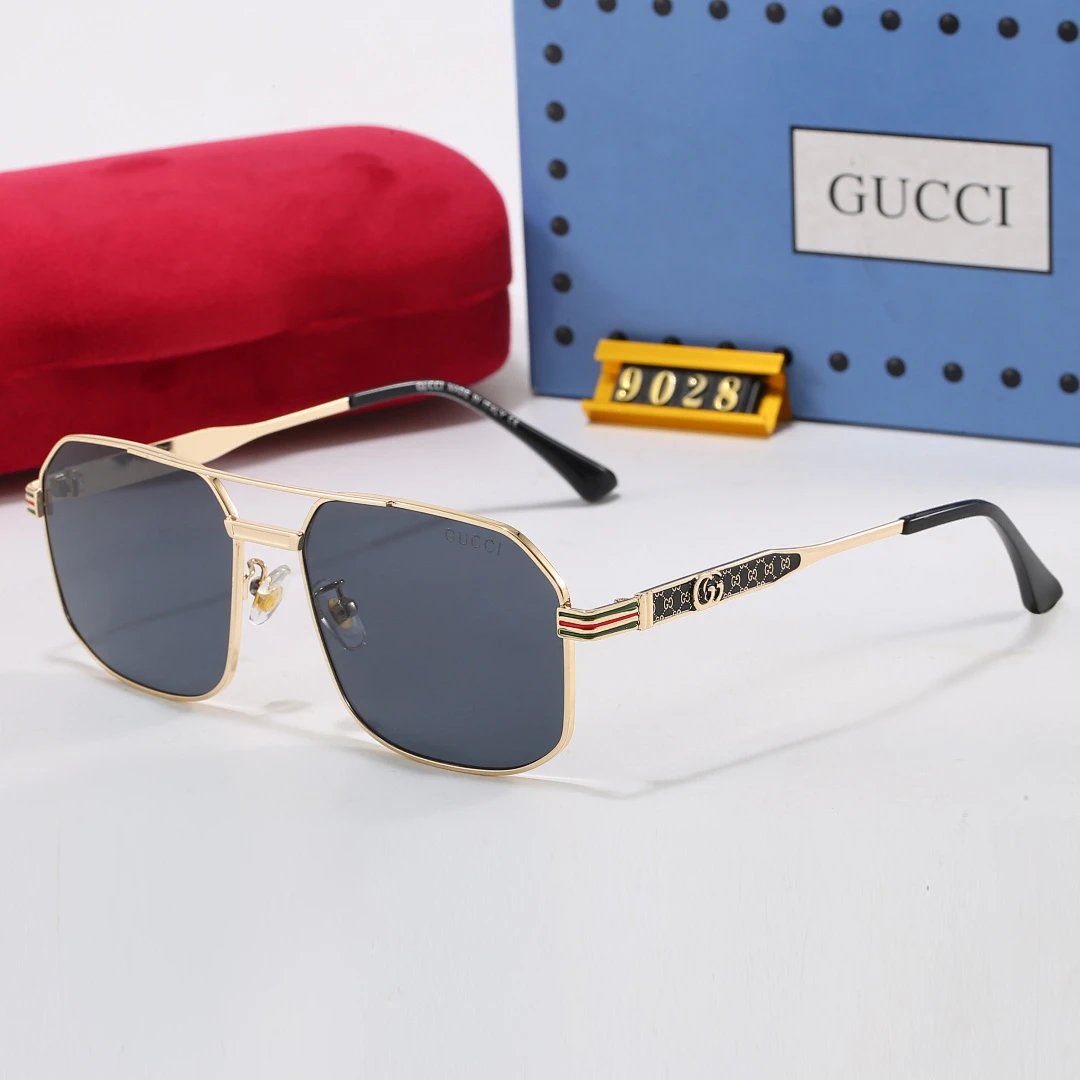 Gucci Tinted Lens Square Sunglasses, Polished Frame Style 28