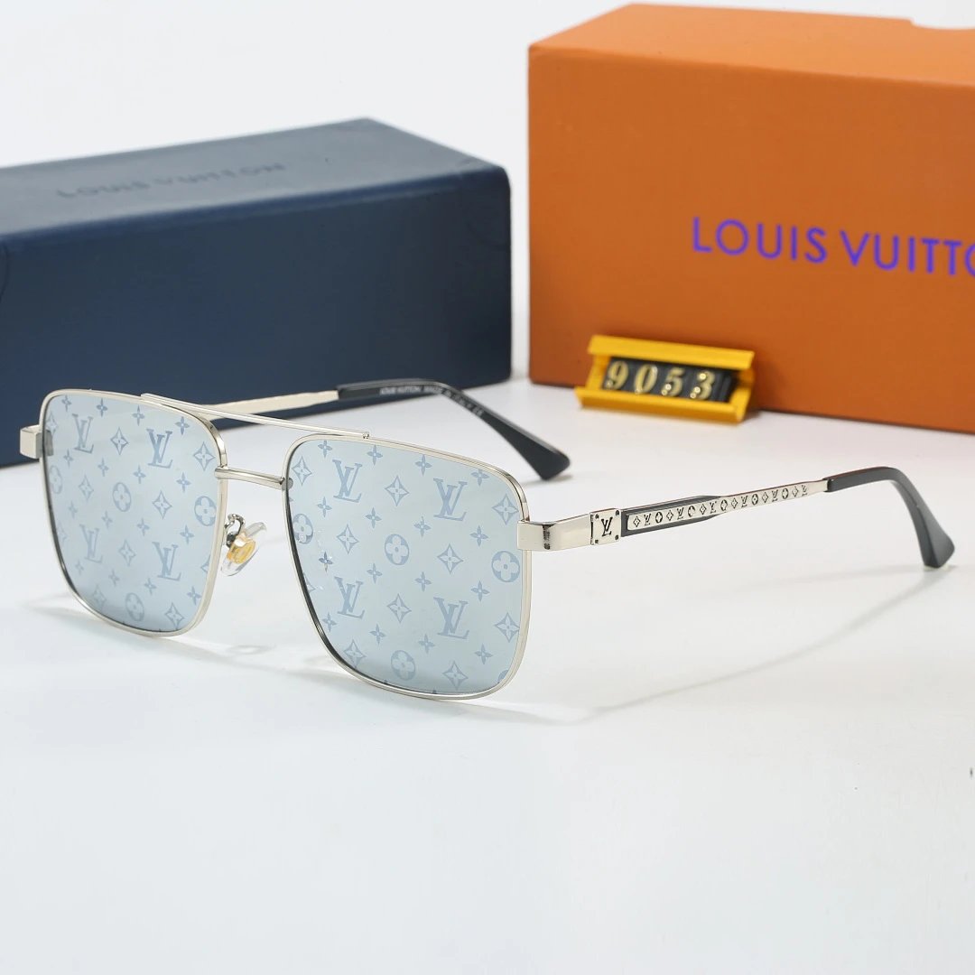 Louis Vuitton Brown Tinted Lens Square Sunglasses, Polished Frame Style 24