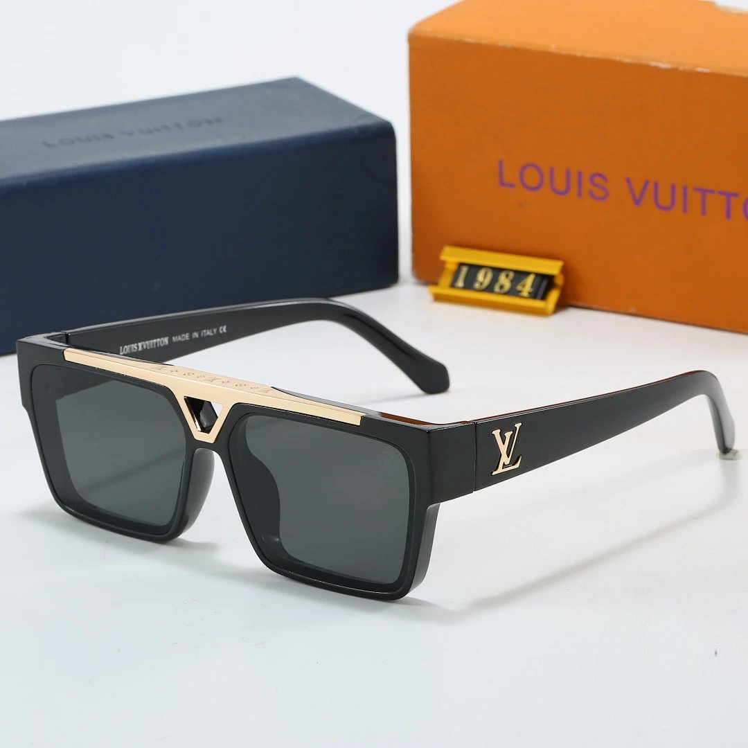 Louis Vuitton Tinted Lens Square Sunglasses, Polished Frame Style 15