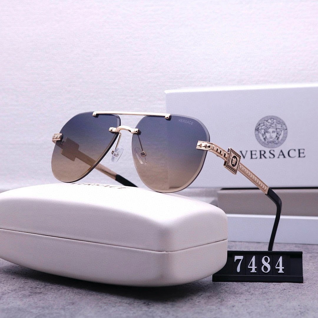 Versace Black Tinted Lens Square Sunglasses, Polished Frame Style 02