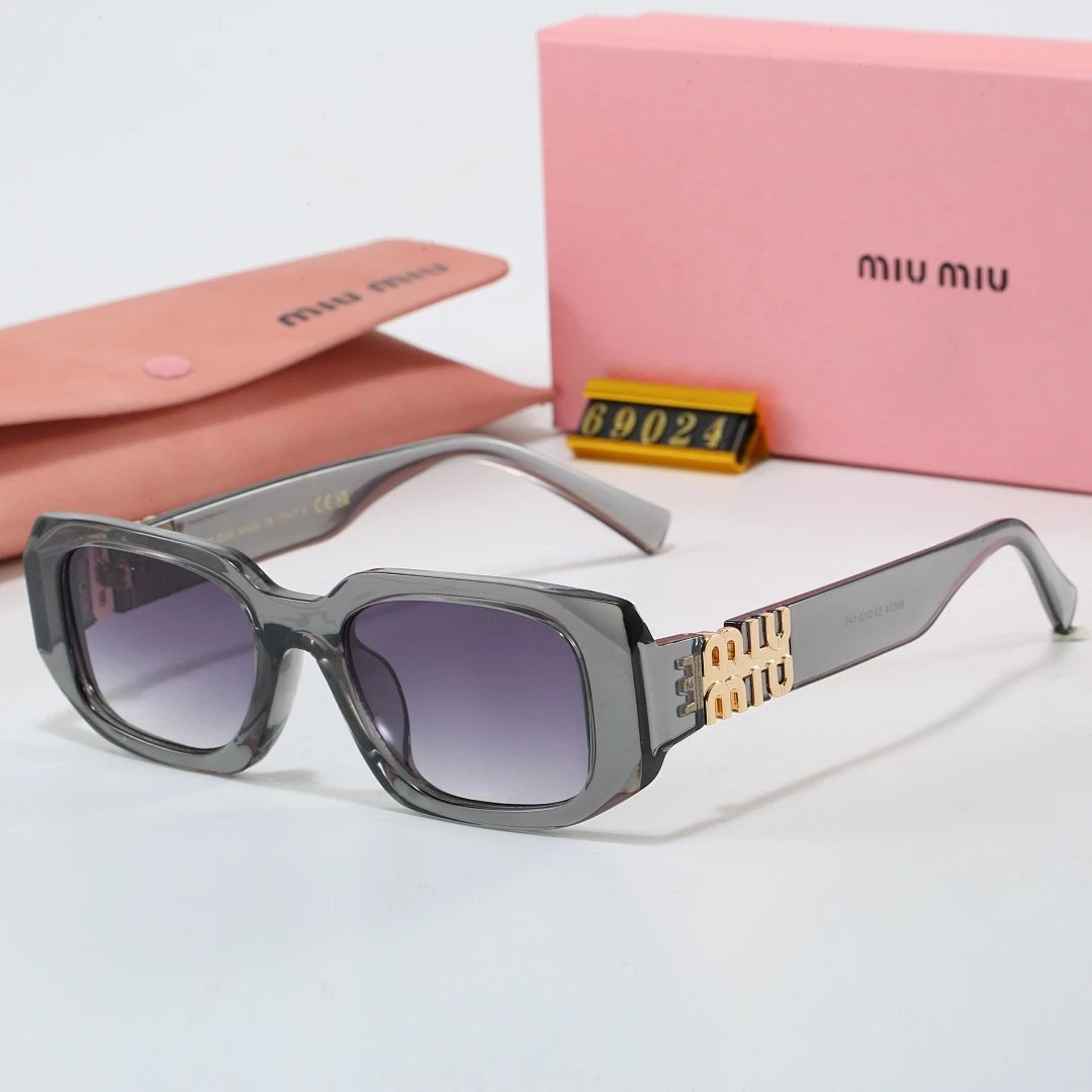 Miu Miu Brown Tinted Lens Square Sunglasses, Polished Frame Style 07